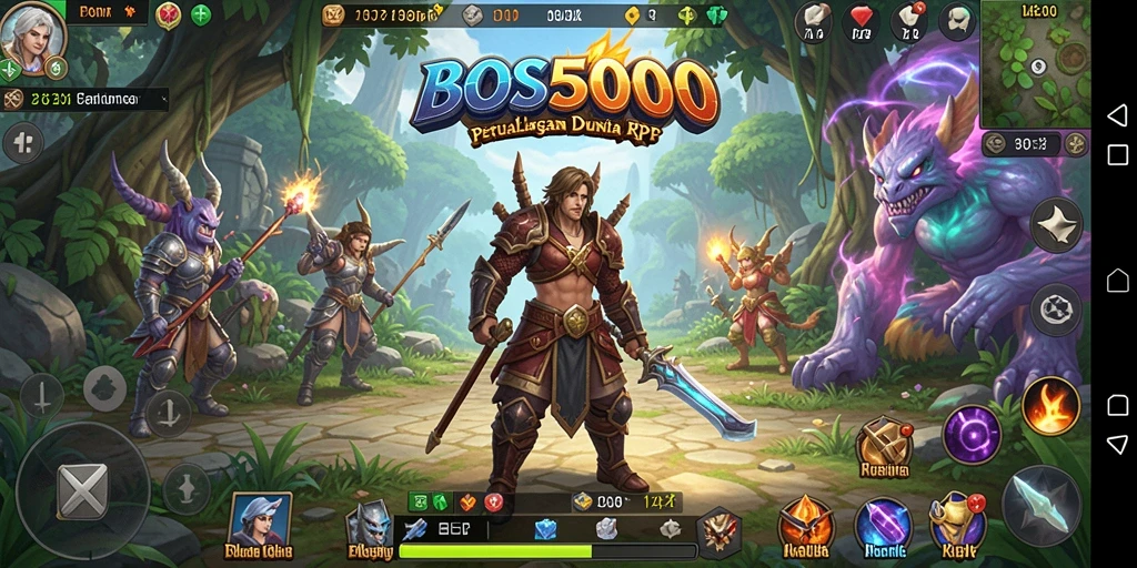Tampilan menakjubkan dalam gameplay RPG BOS5000.