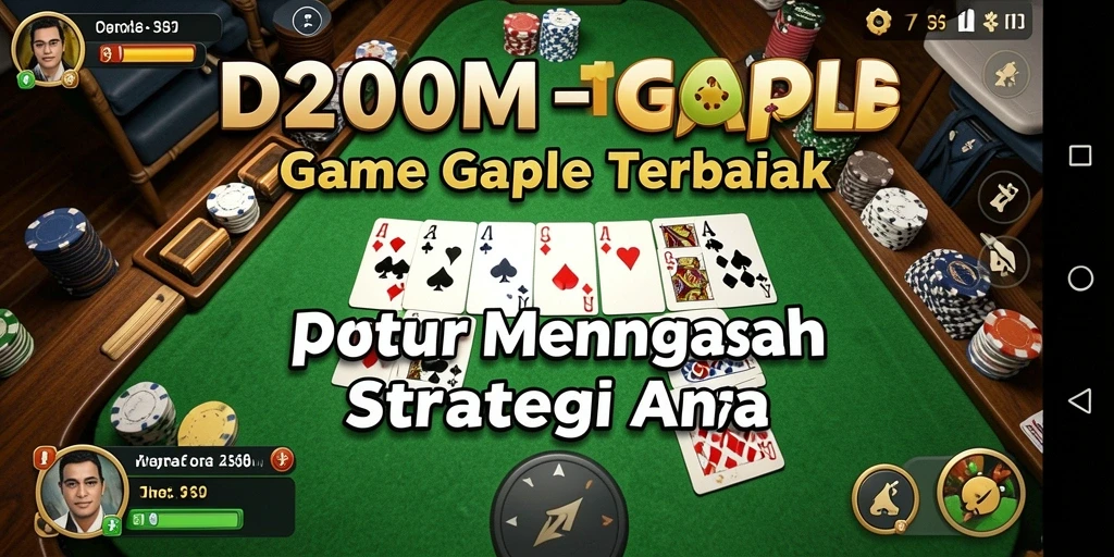 Tampilan gameplay D200M yang menarik dengan desain papan Gaple.