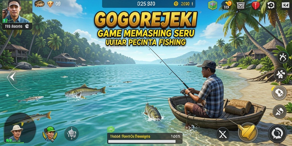 Tangkapan ikan yang menakjubkan dalam GOGOREJEKI yang menampilkan gameplay memancing.