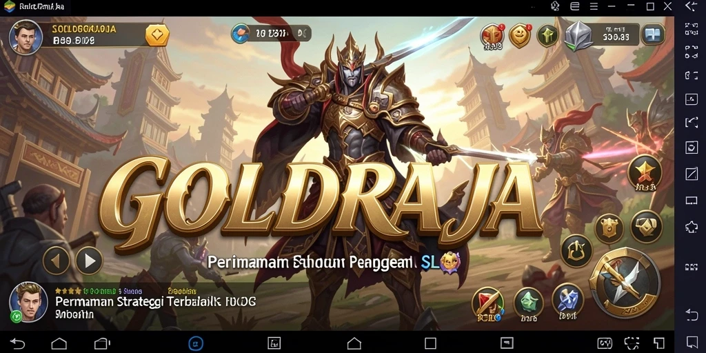 Tangkapan layar utama GOLDRAJA dengan aksi pertempuran yang mendebarkan.