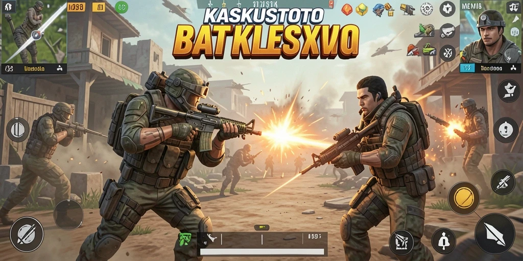 Gameplay Battle Royale KASKUSTOTO yang mendebarkan dan penuh aksi.