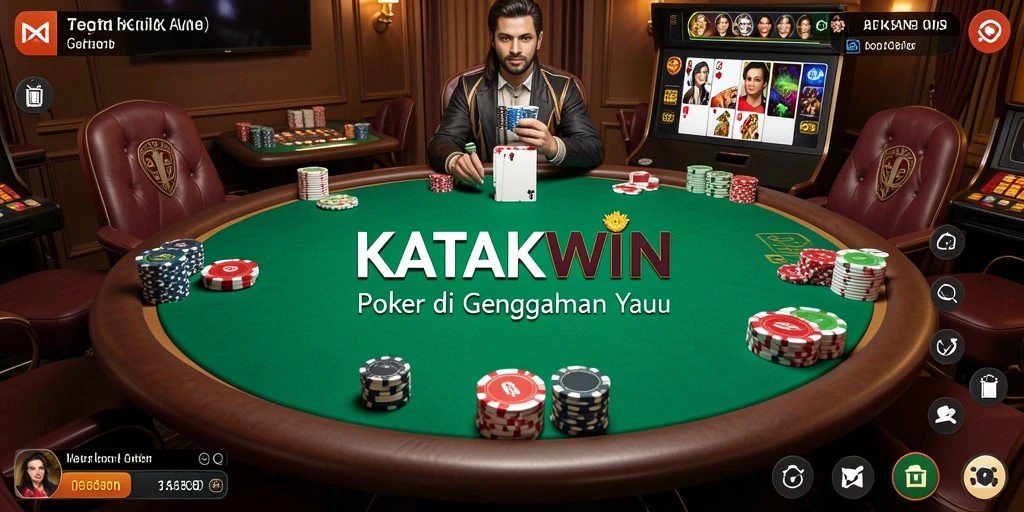 Screenshot gameplay KATAKWIN menunjukkan aksi poker seru dan mendebarkan.