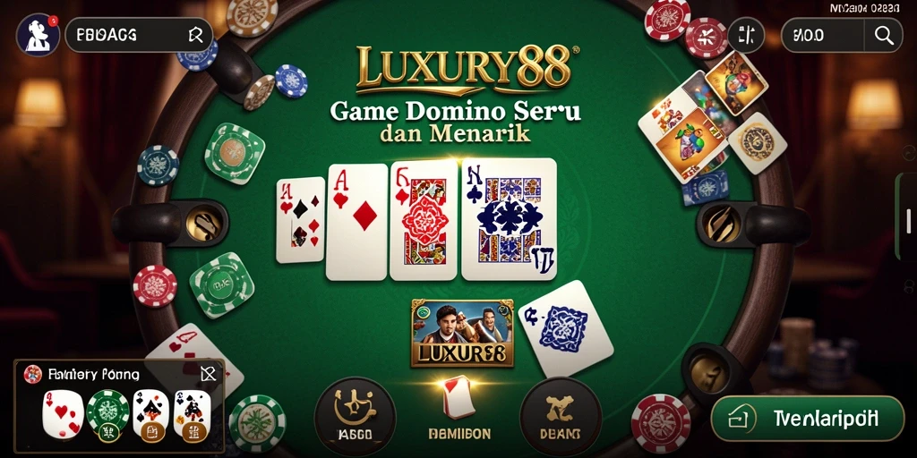 Screenshot gameplay LUXURY88 menampilkan momen seru permainan Domino.