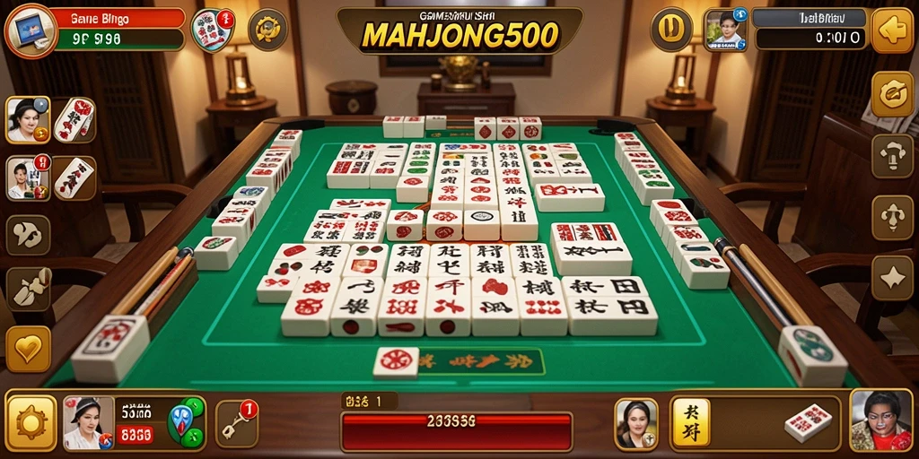 Screenshot gameplay dari MAHJONG500 menampilkan keseruan Bingo yang menantang.