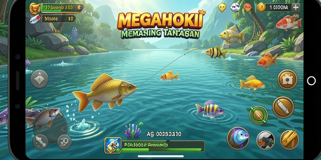 Tangkapan ikan yang mengesankan dalam gameplay MEGAHOKI.
