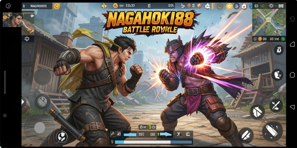 Tampilan seru dari gameplay NAGAHOKI88 yang menegangkan dalam mode Battle Royale.
