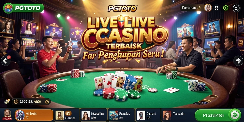 Tampilan permainan Live Casino yang mendebarkan dan interaktif di PGTOTO.