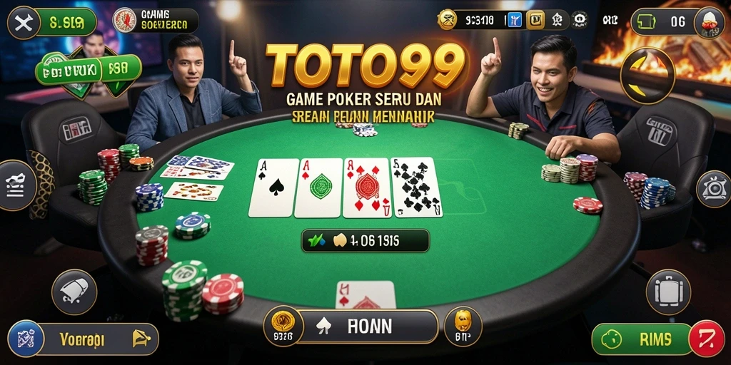Tampilan gameplay seru di TOTO99 dengan pemain poker lainnya.