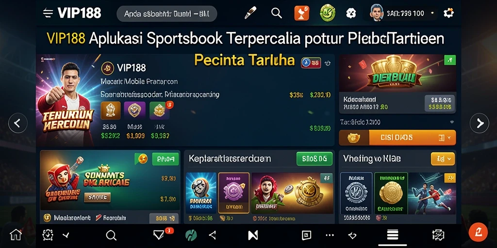 Tampilan utama gameplay Sportsbook VIP188 yang menarik dan interaktif.